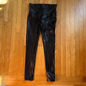 Spanx Faux Leather Leggings in black medium petite